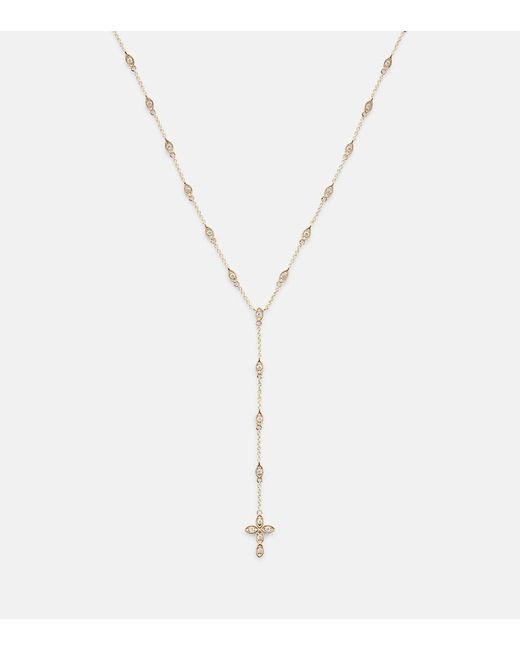 Sydney Evan White Cross 14Kt Pendant Necklace With Diamonds