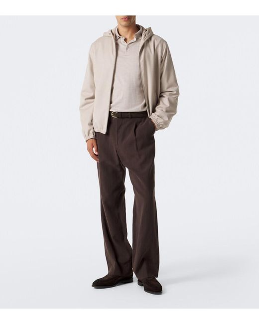 Agnona White Wool, Silk And Cashmere Polo Sweater for men