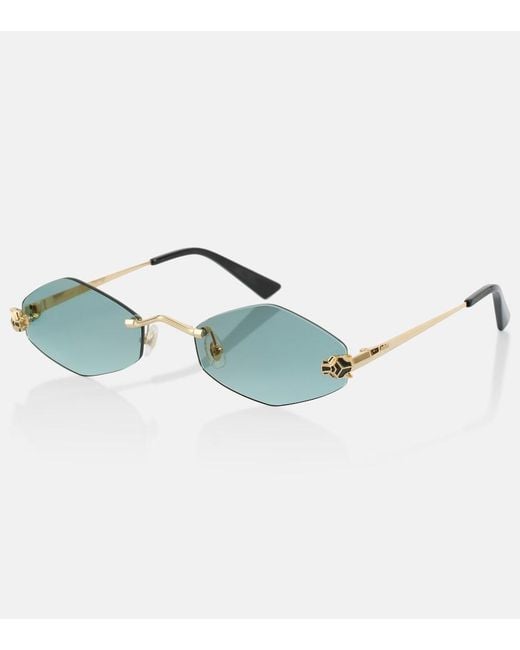 Cartier Blue Panthere De Cartier Round Sunglasses