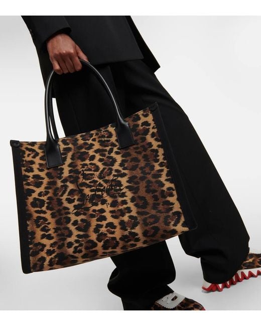 Christian Louboutin Brown Nastroloubi Large Canvas Tote Bag