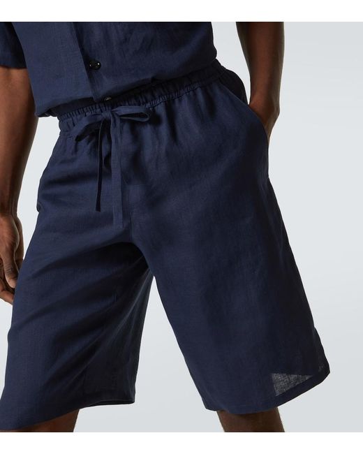 Dolce & Gabbana Blue Linen Bermuda Shorts for men