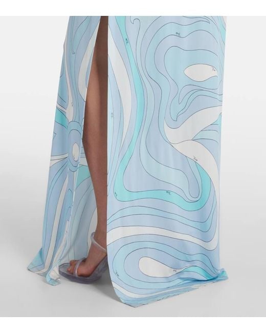 Emilio Pucci Blue Hemdblusenkleid Marmo