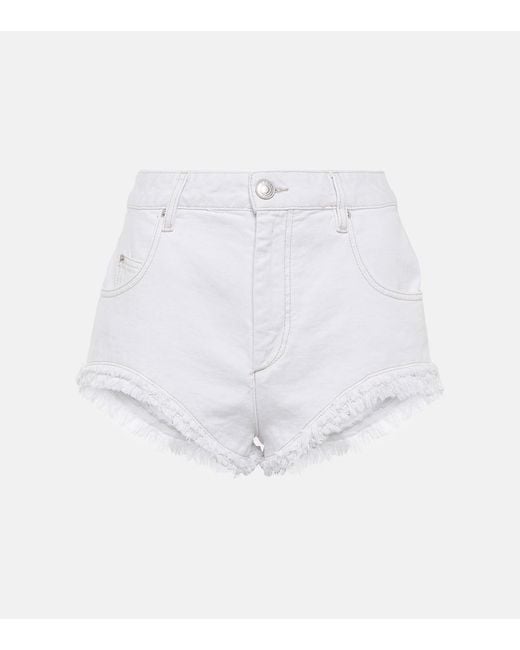 Isabel Marant White Shorts Eneidao Aus Baumwolle Und Hanf