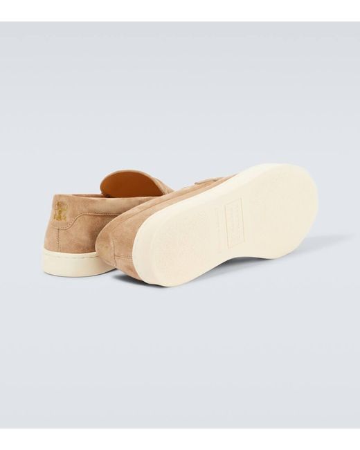Brunello Cucinelli Loafers aus Veloursleder in White für Herren