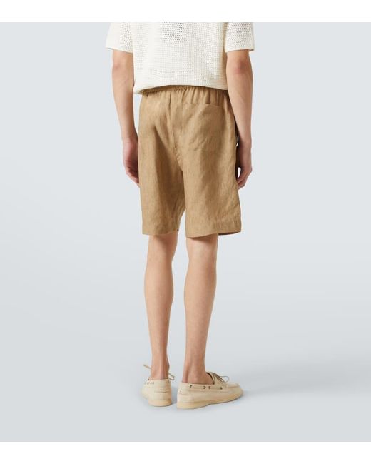 Sunspel Natural Linen Shorts for men