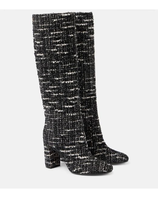 Gianvito Rossi Black Boucle Knee-High Boots