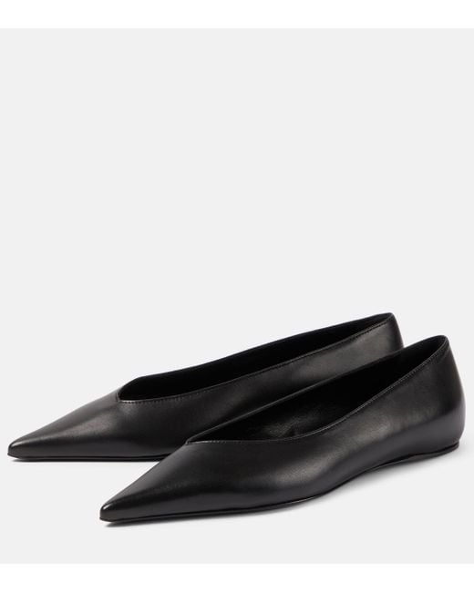 Totême  Black The Asymmetric Leather Ballet Flats