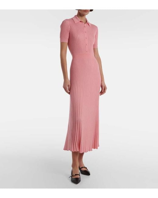 Gabriela Hearst Pink Amor Silk And Cashmere Maxi Dress