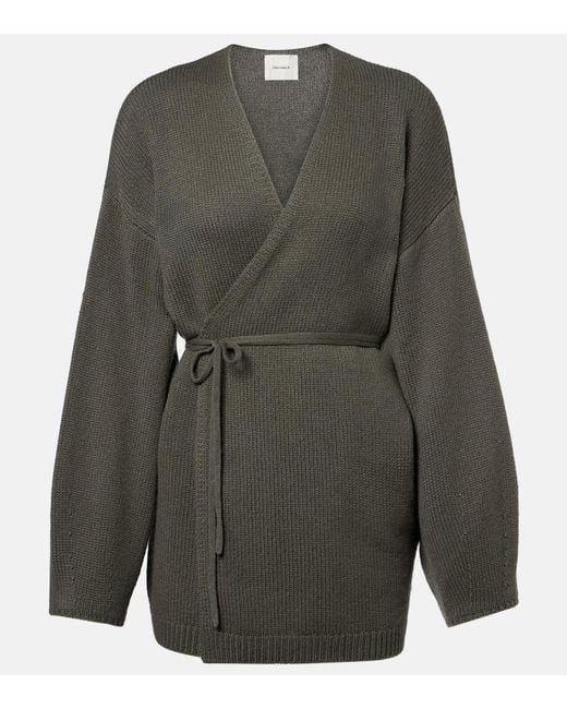 Lisa Yang Gray Laurina Cashmere Wrap Cardigan