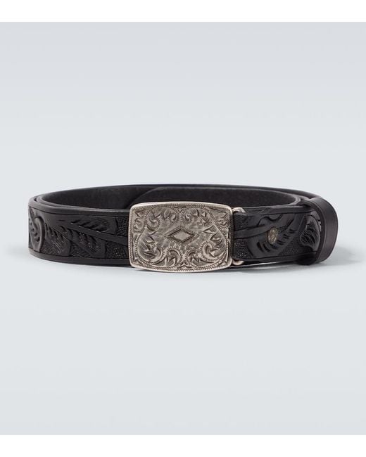 RRL Black Coleman Leather Belt for men