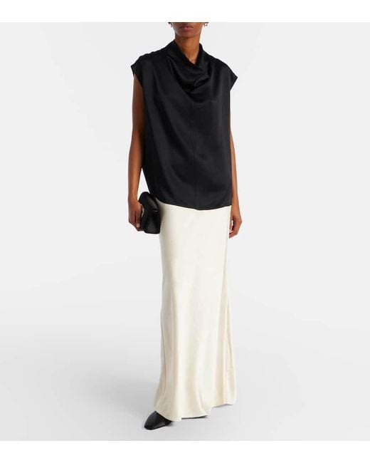 Vince White Satin Maxi Skirt