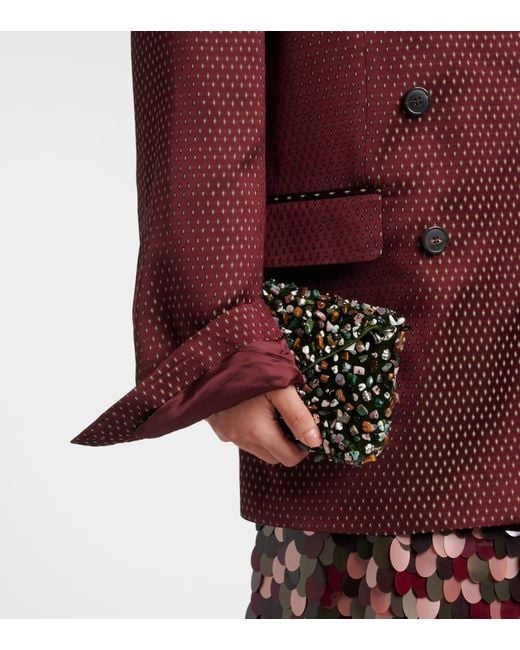 Dries Van Noten Red Polka-Dot Double-Breasted Blazer