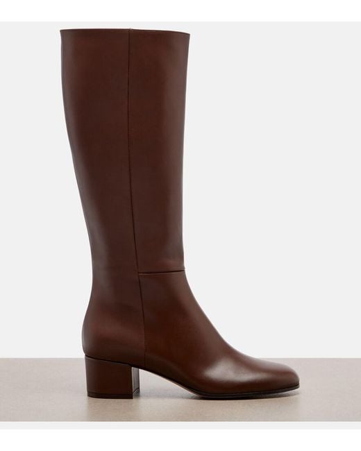 Gianvito Rossi Brown Joelle Leather Knee-High Boots