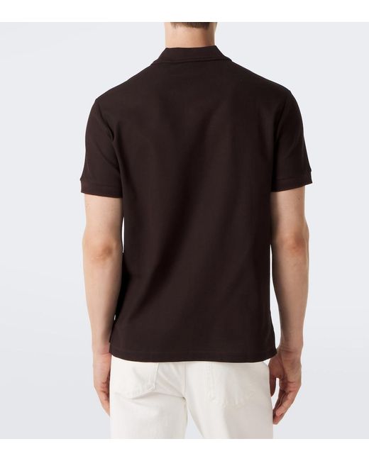 Burberry Black Ekd Cotton Pique Polo Shirt for men
