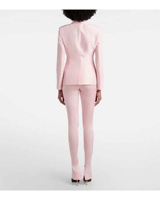 Gucci Pink Silk-Blend Faille Leggings