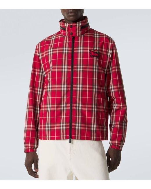 Burberry Red Check Wool-Blend Jacket for men