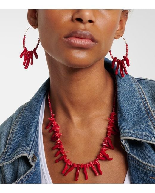 Pendientes De Aro Jolana Adornados Isabel Marant de color Red