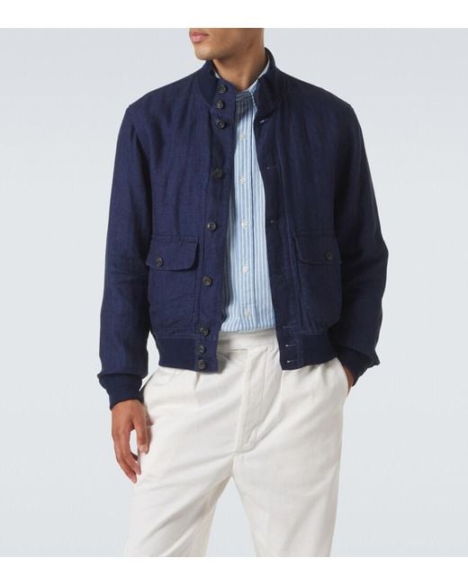 Polo Ralph Lauren Blue Linen Jacket for men
