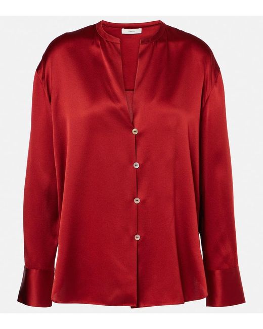 Vince Red Silk Blouse