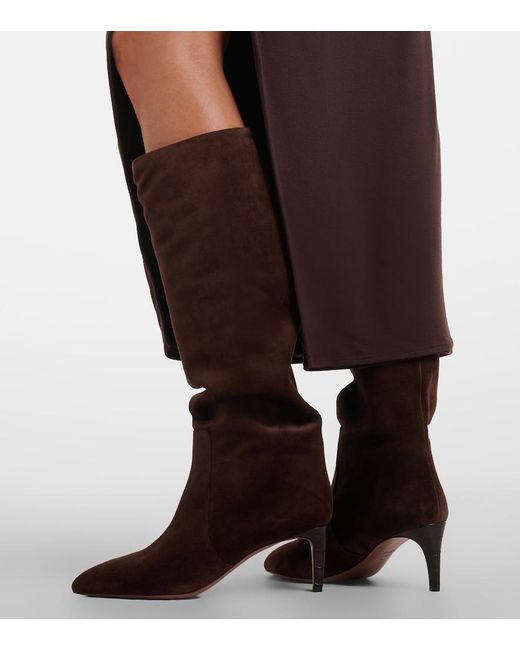 Paris Texas Brown Stiletto Suede Knee-High Boots