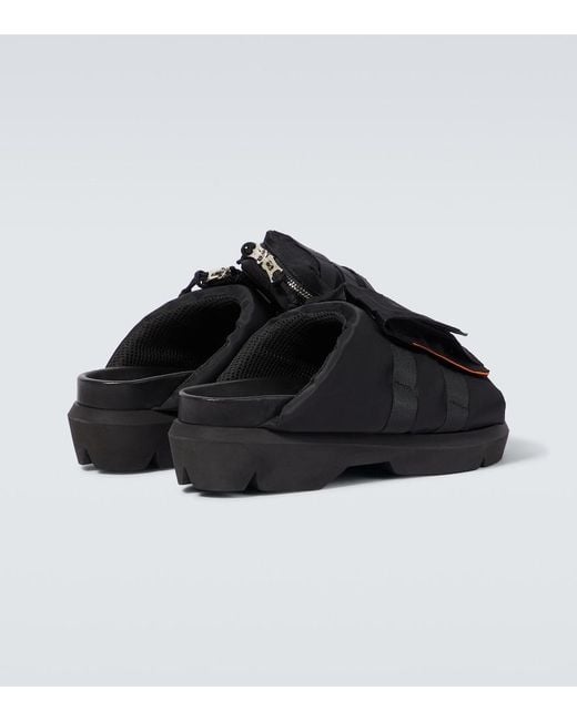 Sacai Black Pockets Slides for men