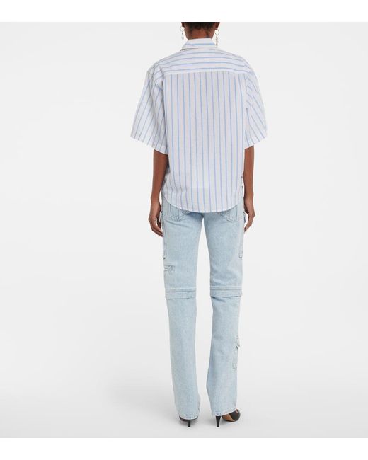 Isabel Marant Blue Nulenci Striped Cotton Shirt