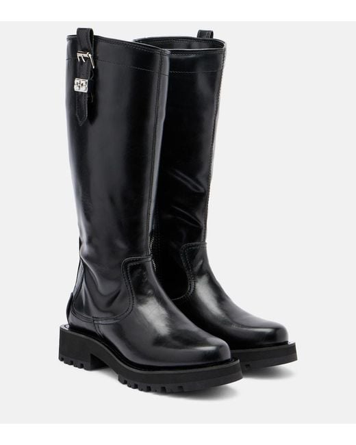 Ganni Black Studs Knee-High Boots