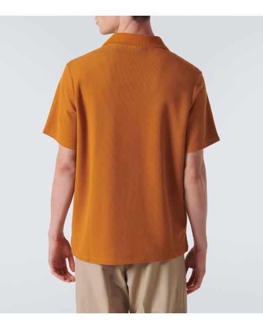 FRAME Orange Cotton Jacquard Polo Shirt for men