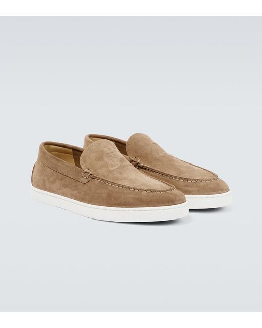 Mocassins Varsiboat En Daim Christian Louboutin pour homme en coloris Brown