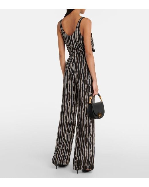 Chloé Gray Printed Silk Pants