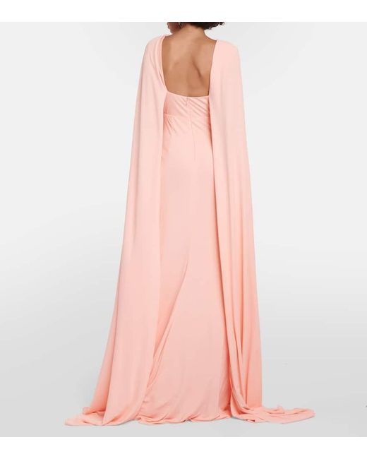 Vestido de fiesta de saten con abertura Monique Lhuillier de color Pink