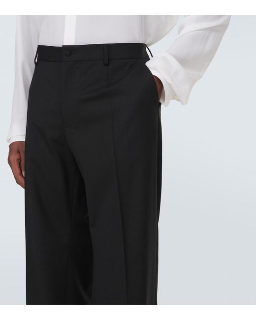 Dolce & Gabbana Black Wool-Blend Straight Pants for men