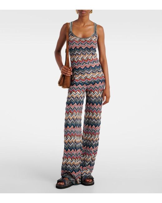 Missoni Multicolor Zigzag Lame Tank Top