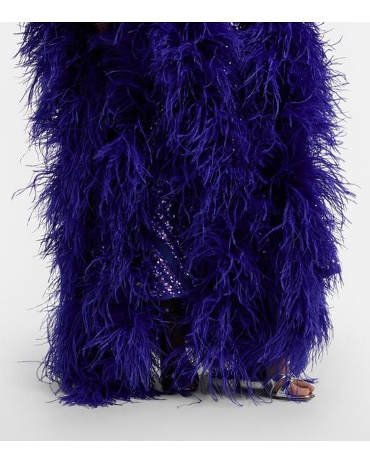 ‎Taller Marmo Purple Casta Diva Follies Sequined Tulle Kaftan