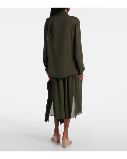Alaïa Green Crepe Georgette Blouse