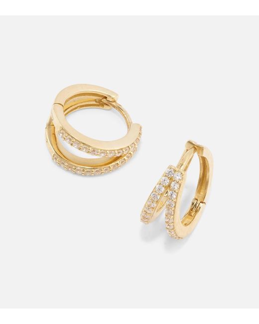 STONE AND STRAND Metallic Time 10kt Yellow Gold Earrings With Diamonds