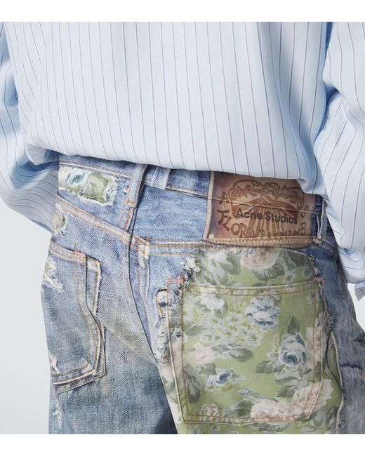 Acne Blue 1981 Trompe L'Oil Wide-Leg Jeans for men