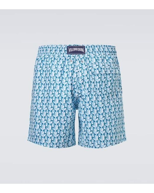 Vilebrequin Blue Printed Swim Trunks for men