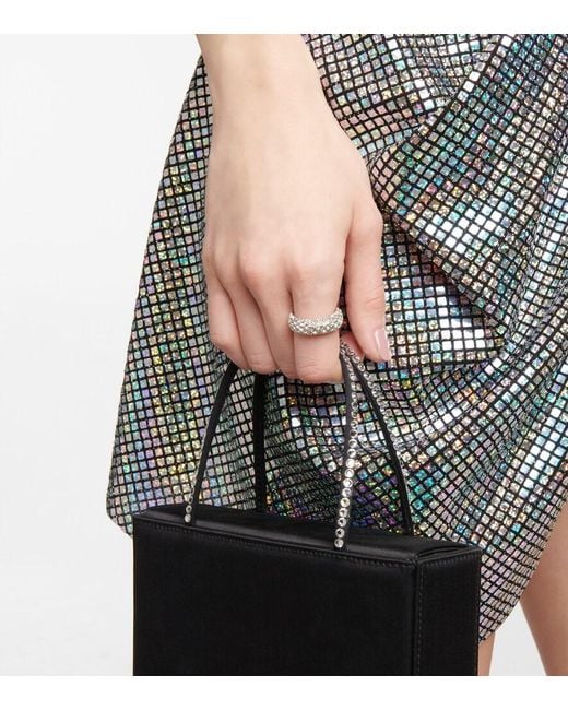AMINA MUADDI White Cameron Crystal-Embellished Ring