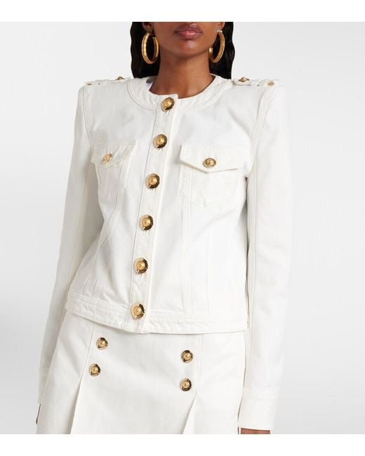 Balmain White Denim Jacket