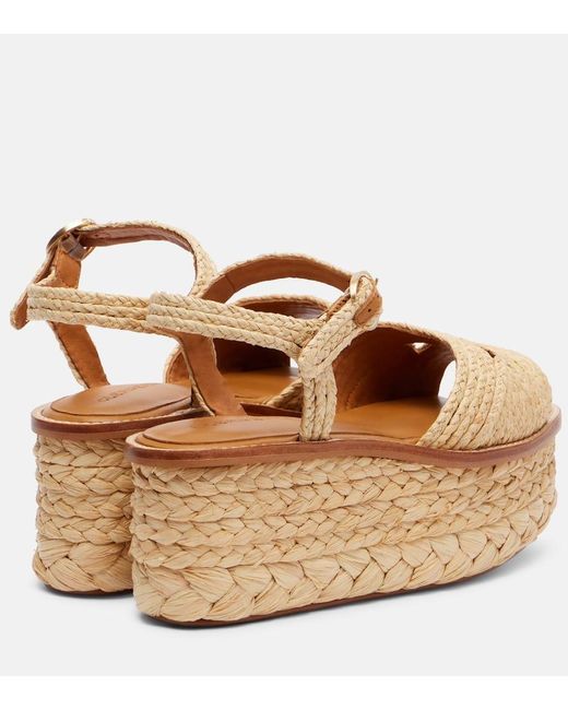 Robert Clergerie Brown Arty Raffia Platform Sandals