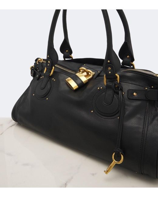 Chloé Black Paddington Xl Leather Shoulder Bag