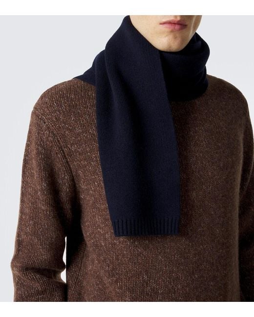 Lisa Yang Blue Frederika Cashmere Scarf for men