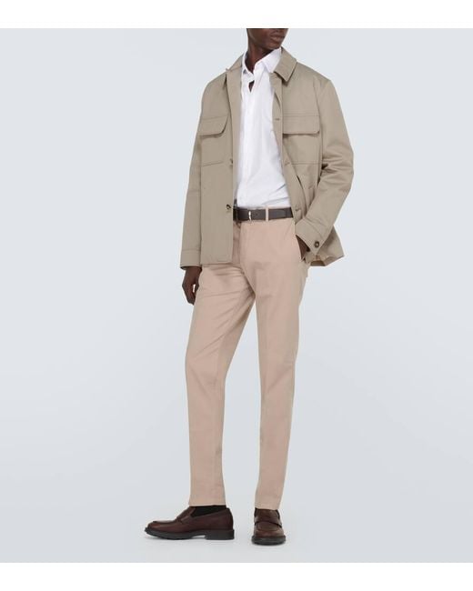 Camisa Oxford De Popelin De Algodon Loro Piana de hombre de color White