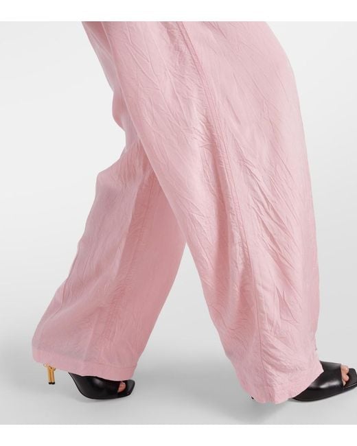 Victoria Beckham Pink High-Rise Wide-Leg Pants