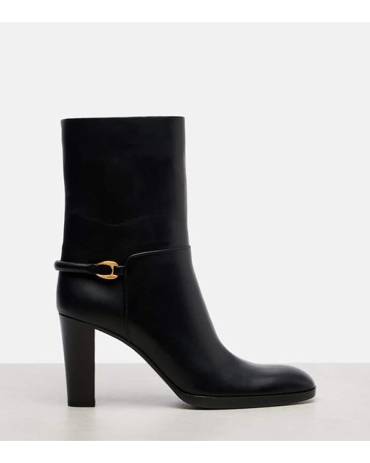 Saint Laurent Black Ankle Boots Sulpice 80 Aus Leder