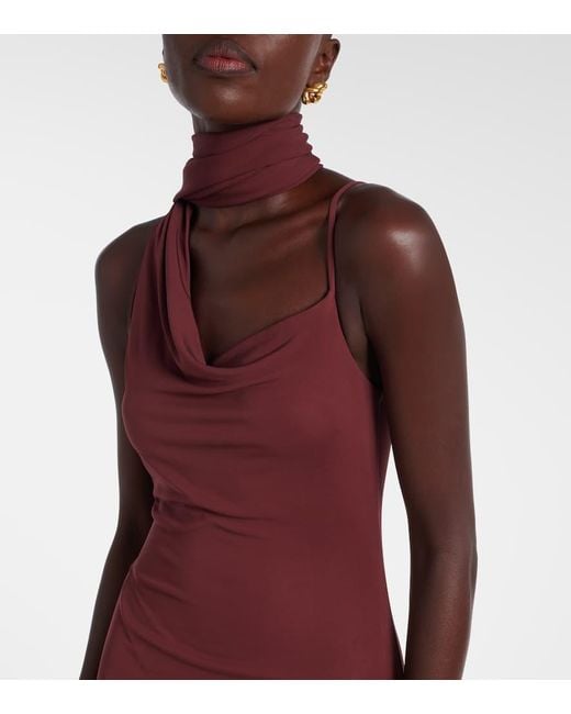 AYA MUSE Purple Wisp Draped Maxi Dress
