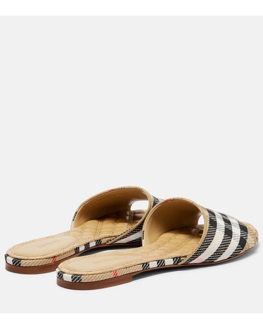 Burberry Natural Sloane Check Mules