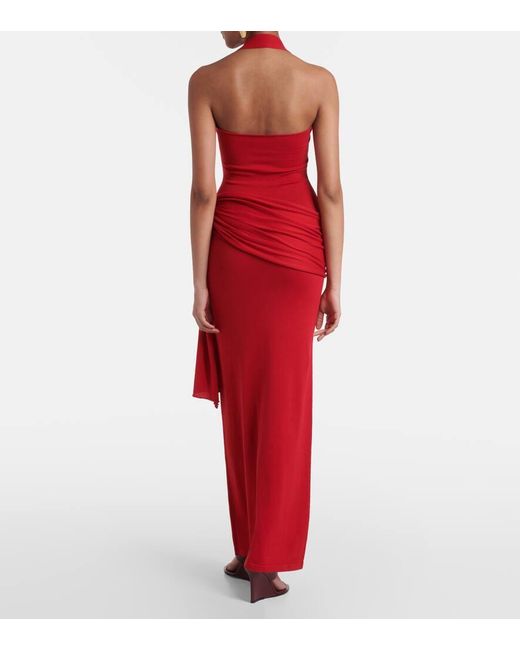 Robe Longue En Soie Et Coton AYA MUSE en coloris Red