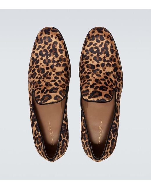 Gianvito Rossi Brown Leopard-Print Loafers for men